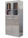 辦公家具不銹鋼藥品柜醫(yī)療器械展示柜304中二斗文件柜