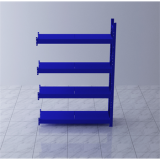 重型貨架副架1500×500×2000mm(四層,1T/層,藍色)