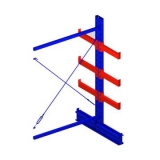 雙面懸臂副架，1500*1600*2500，400kg/層，4層，懸臂長(zhǎng)700mm，含底座，
