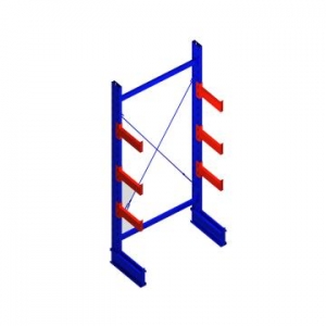 單面懸臂主架，1500*800*2500，400kg/層，4層，懸臂長(zhǎng)700mm，含底座