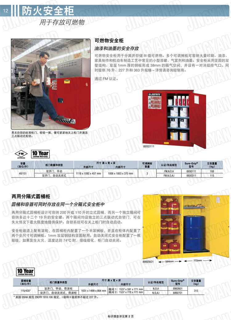 美國(guó)杰斯瑞特，防火安全柜，justrite防火柜，justrite安全柜，防爆柜justrite