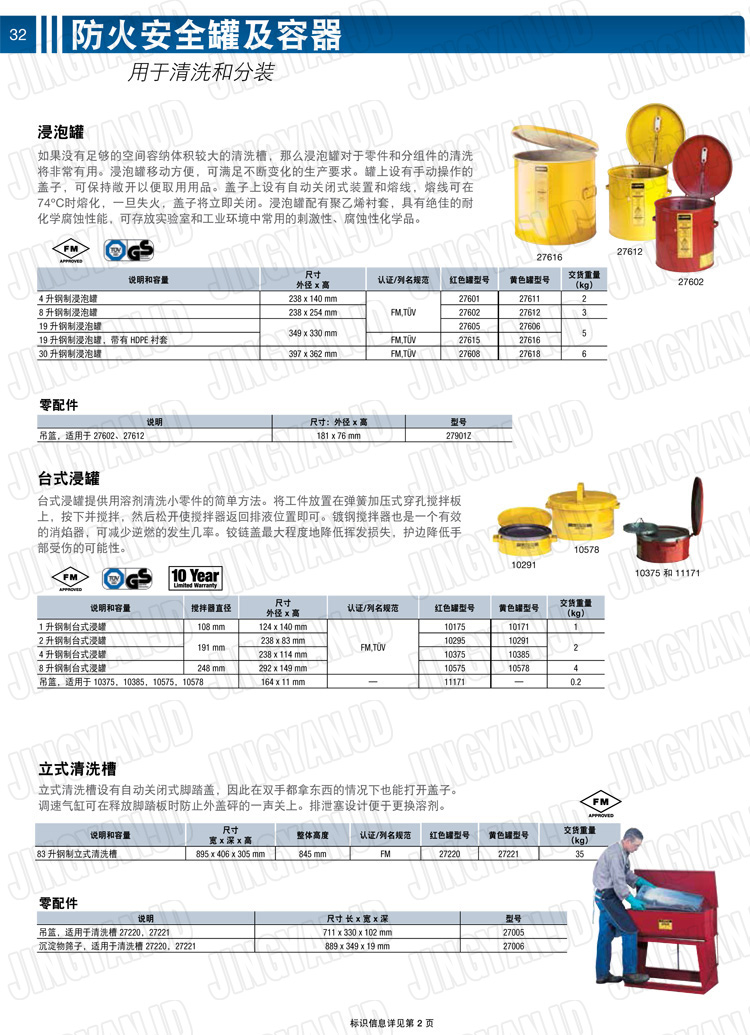 美國杰斯瑞特，justrite，臺式浸泡罐，立式清洗槽，清洗罐